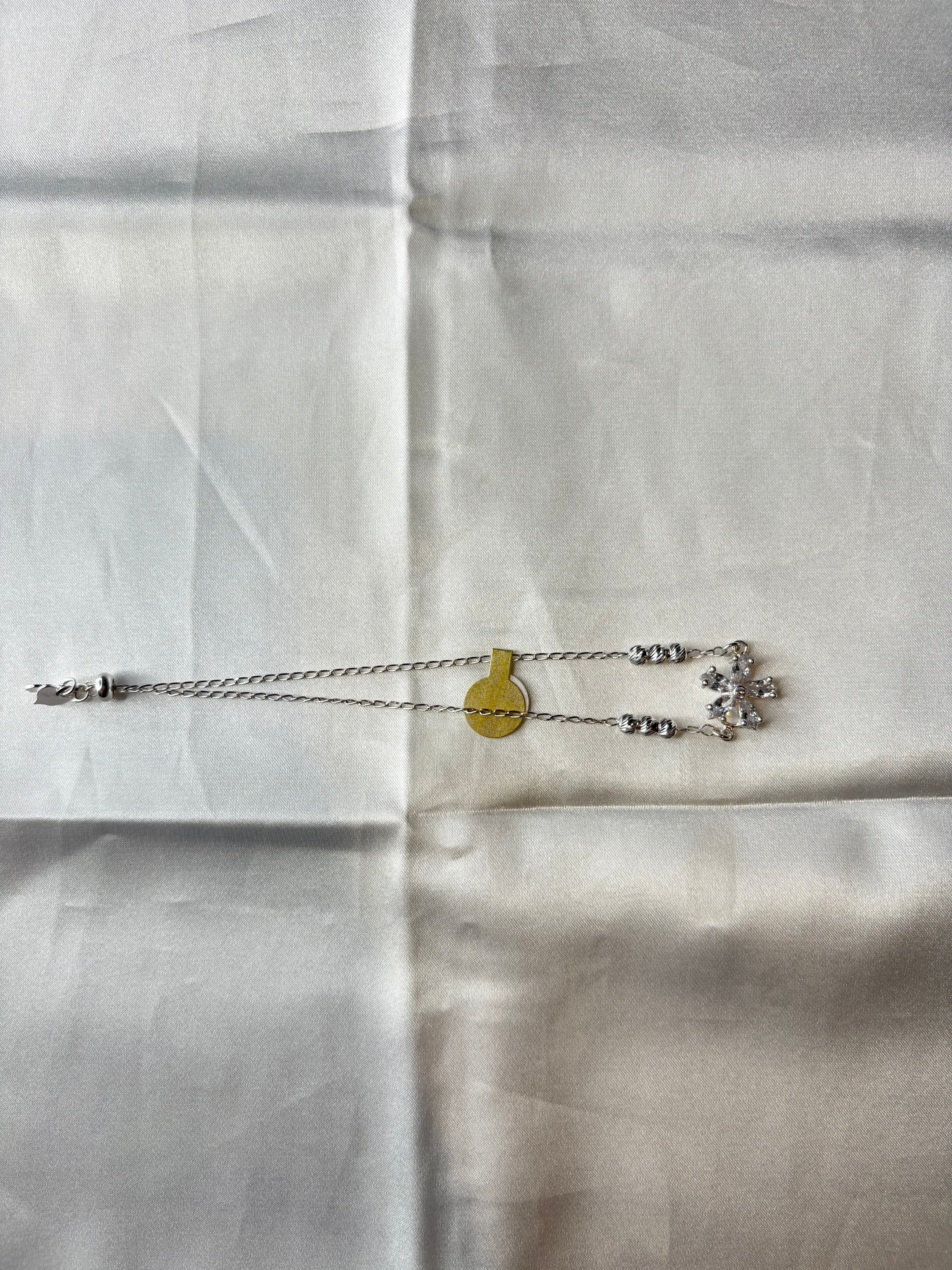 Silver Flower Adjustable Bracelet