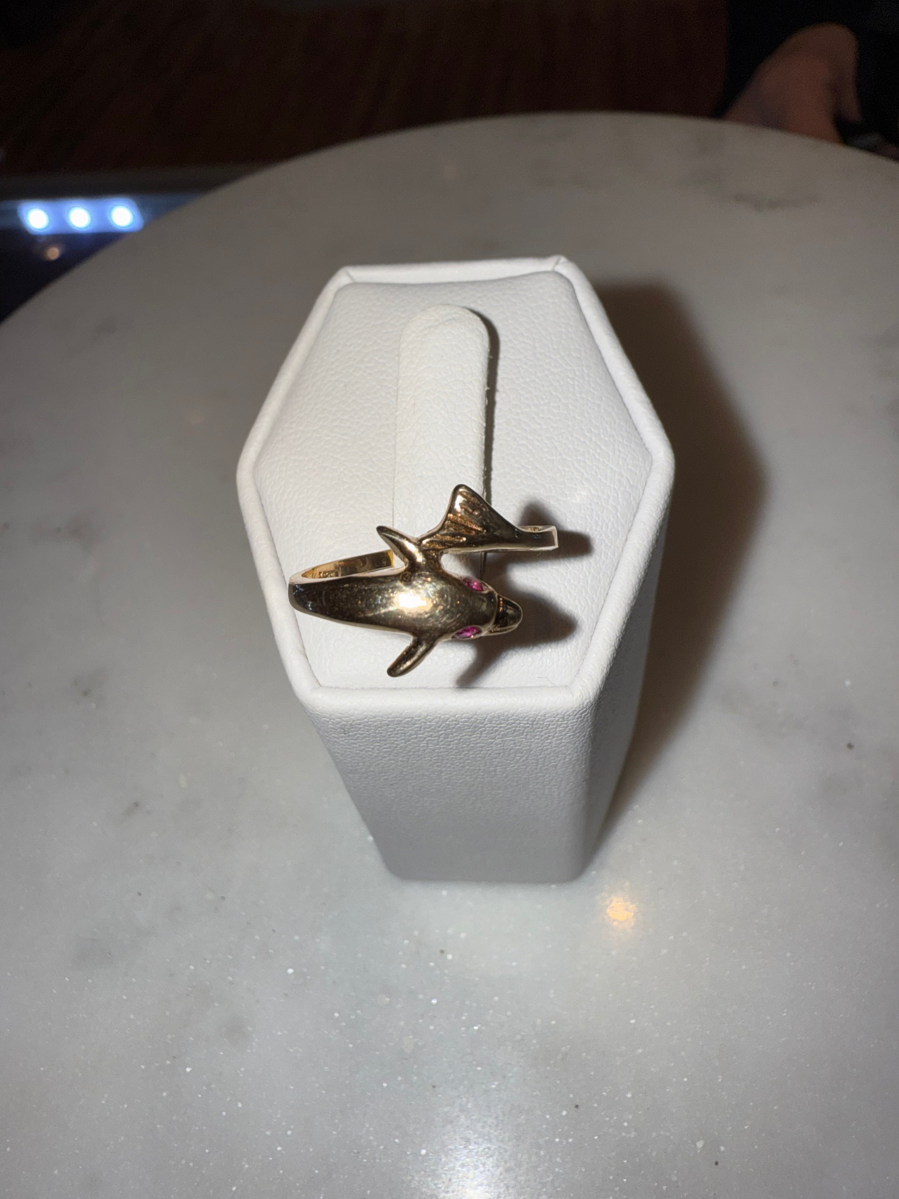 14K Gold Dolphin Ring