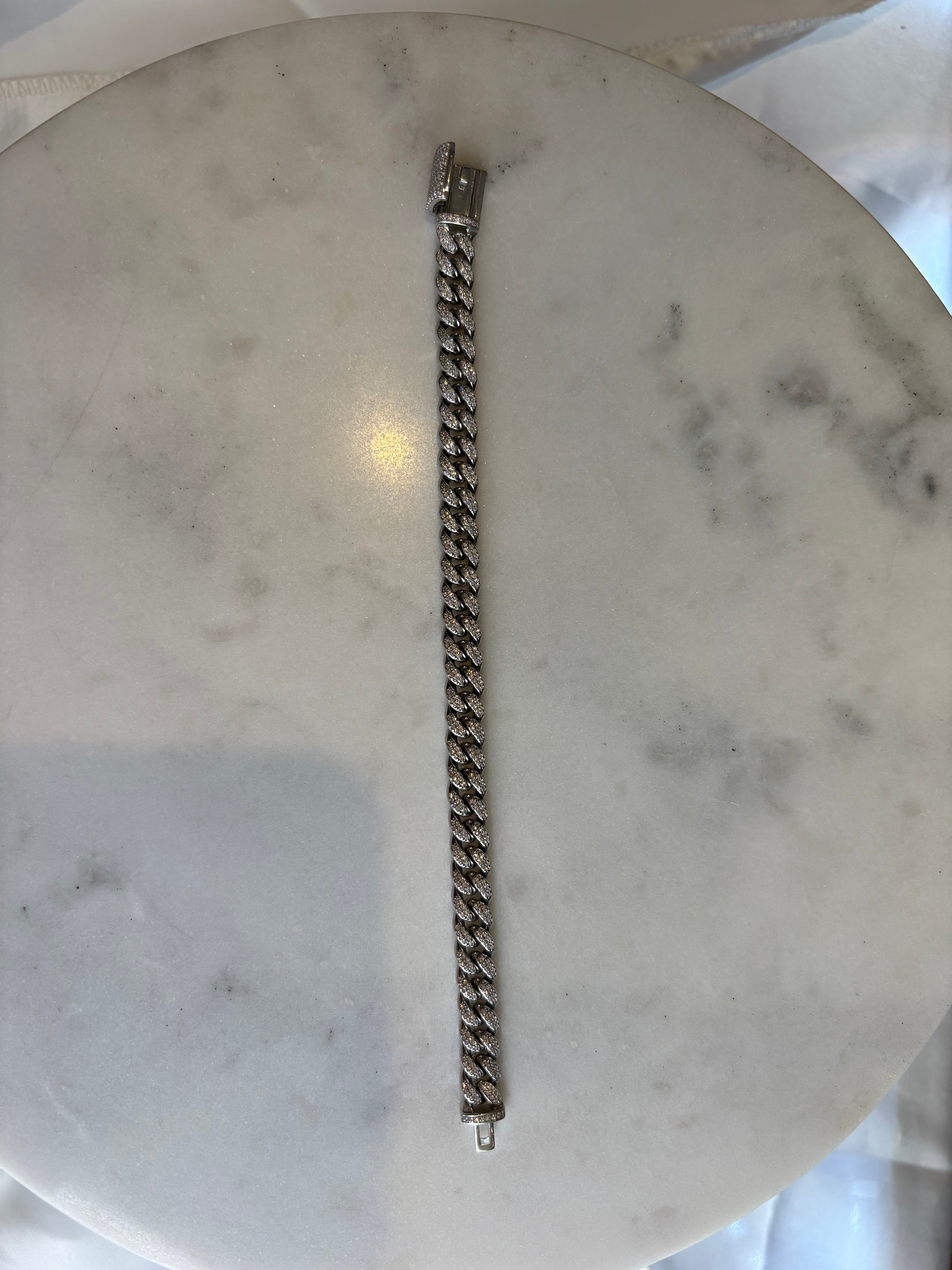 Silver Cuban Link Chain Bracelet
