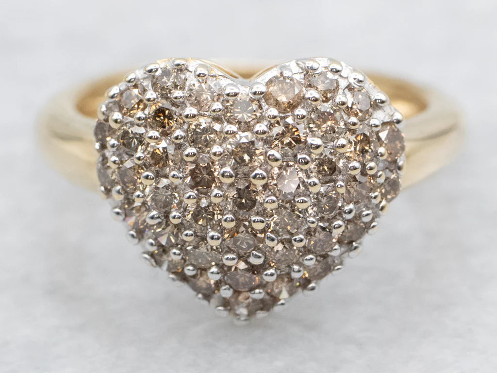 14K Gold Diamond Heart Ring