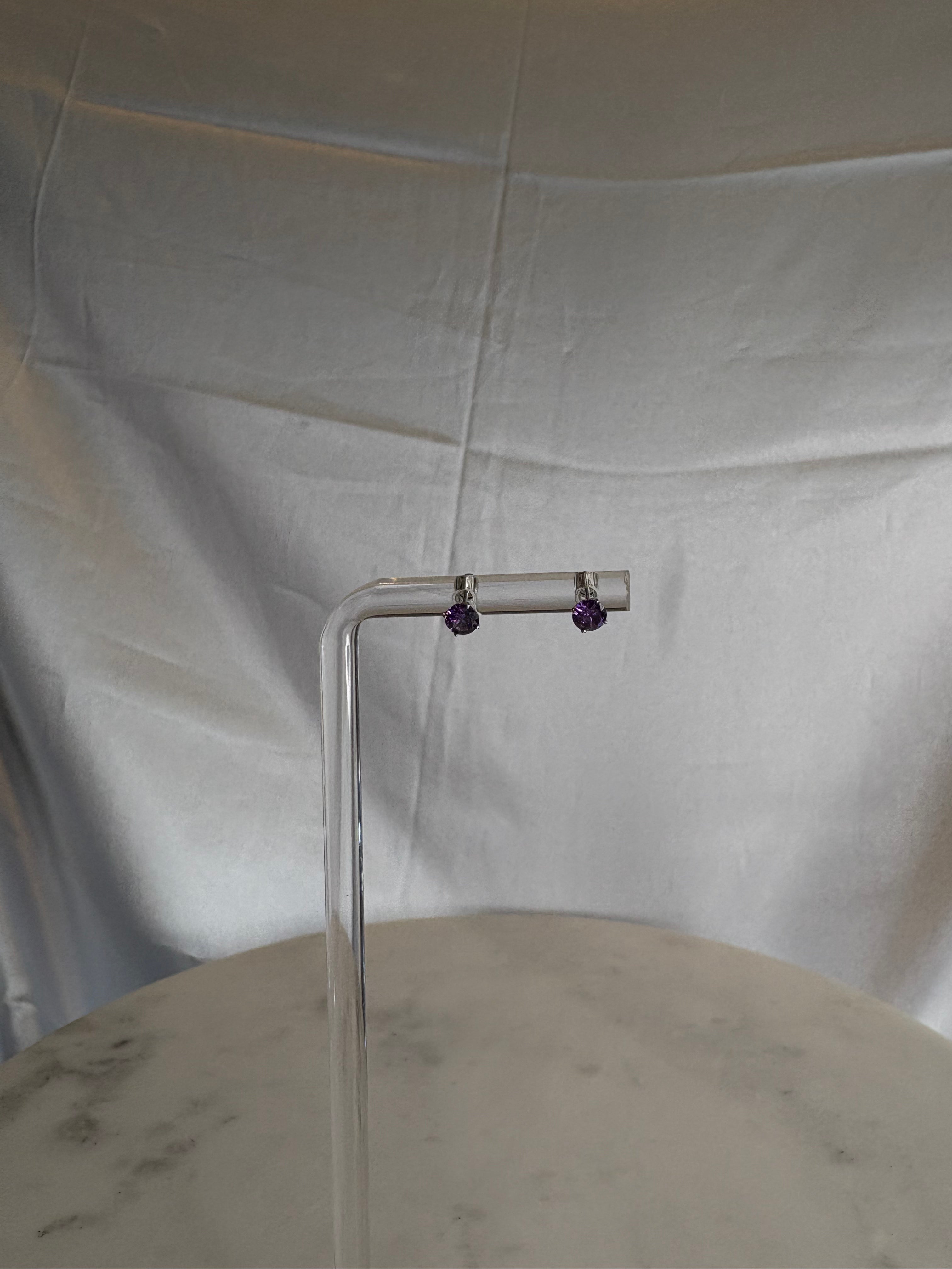 14 K Gold Purple Earrings
