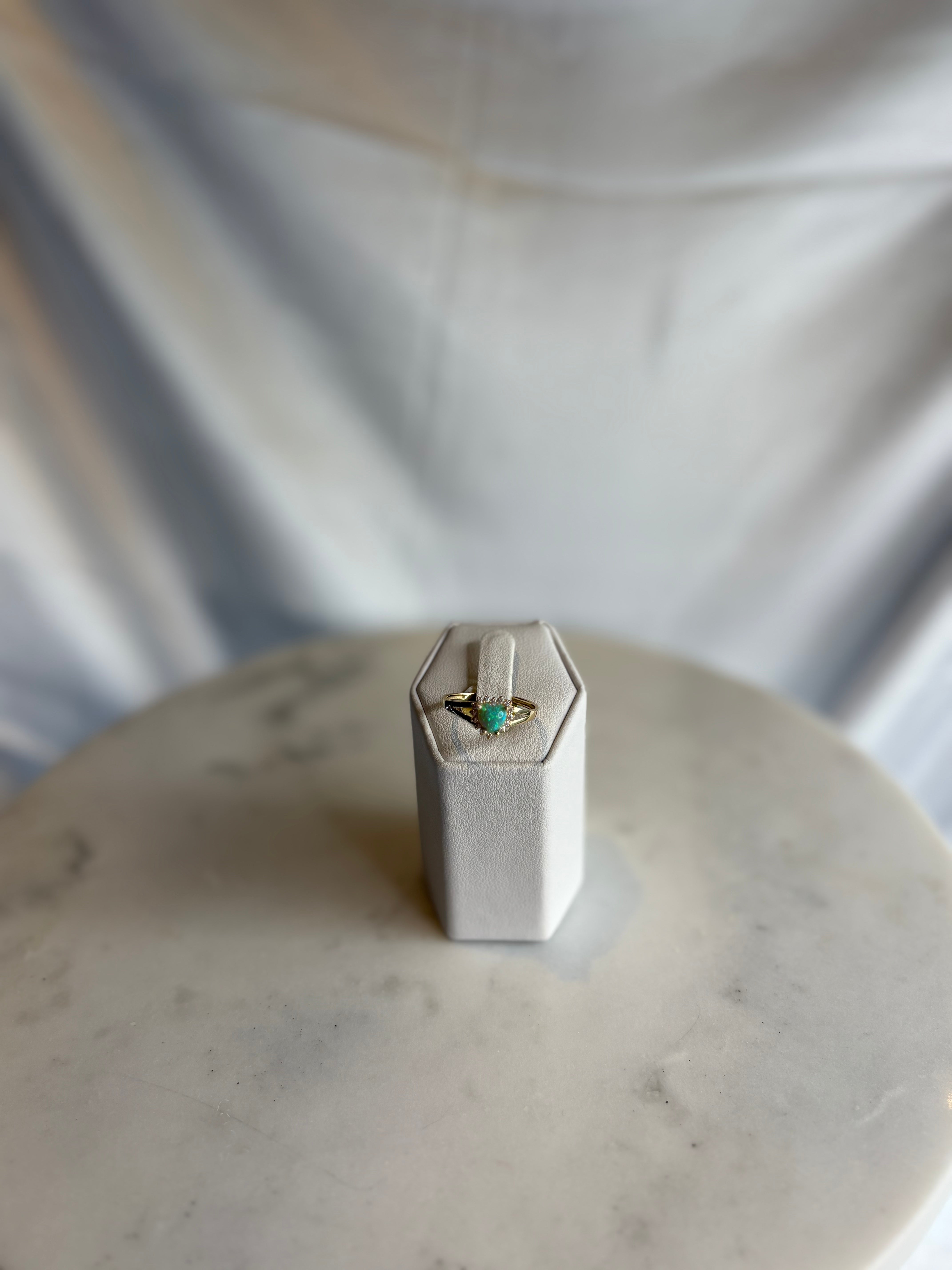Neon green 14 K Gold Ring