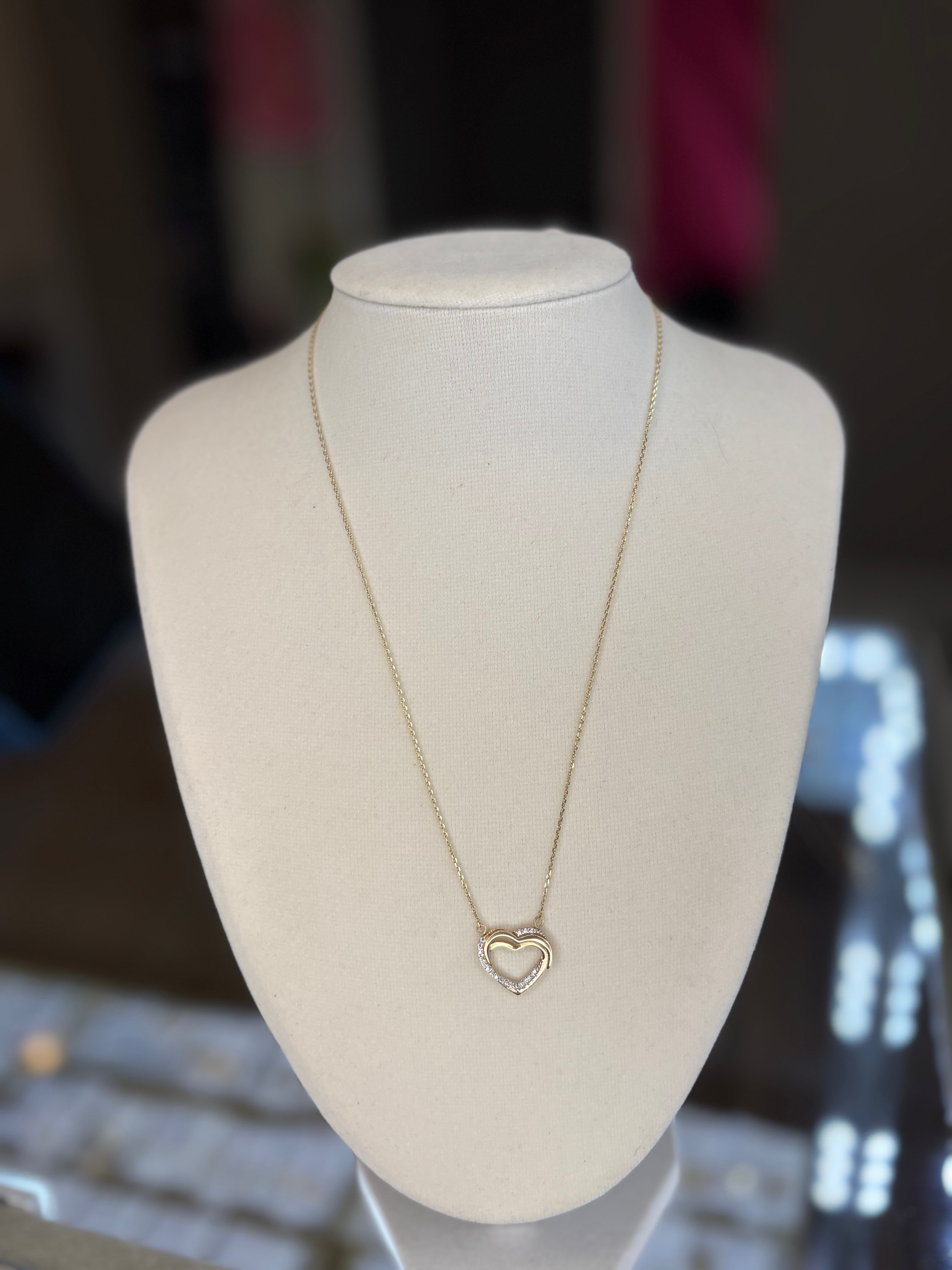 14 K Gold Heart Necklace