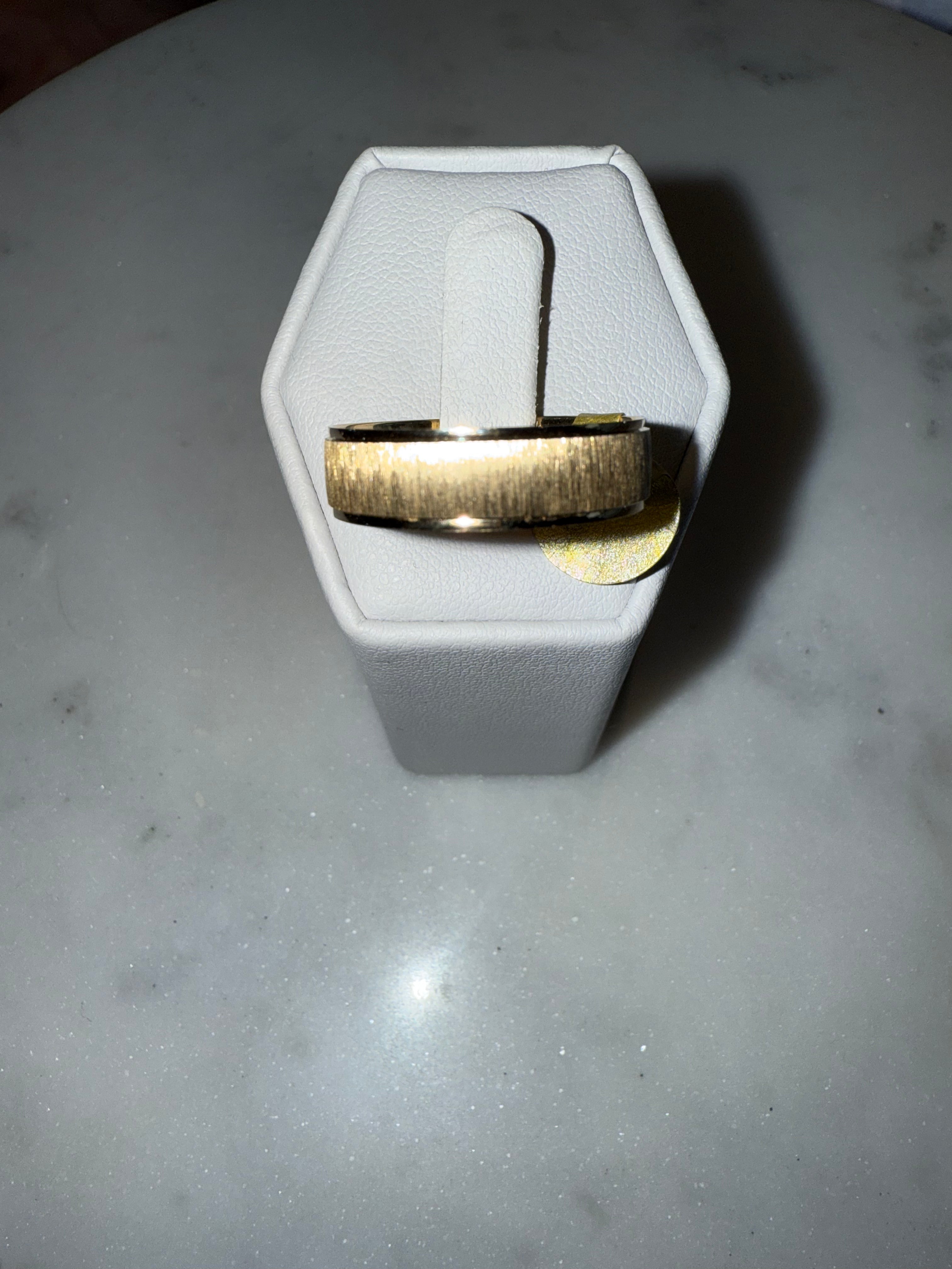 14K Brushed Gold Wedding Band