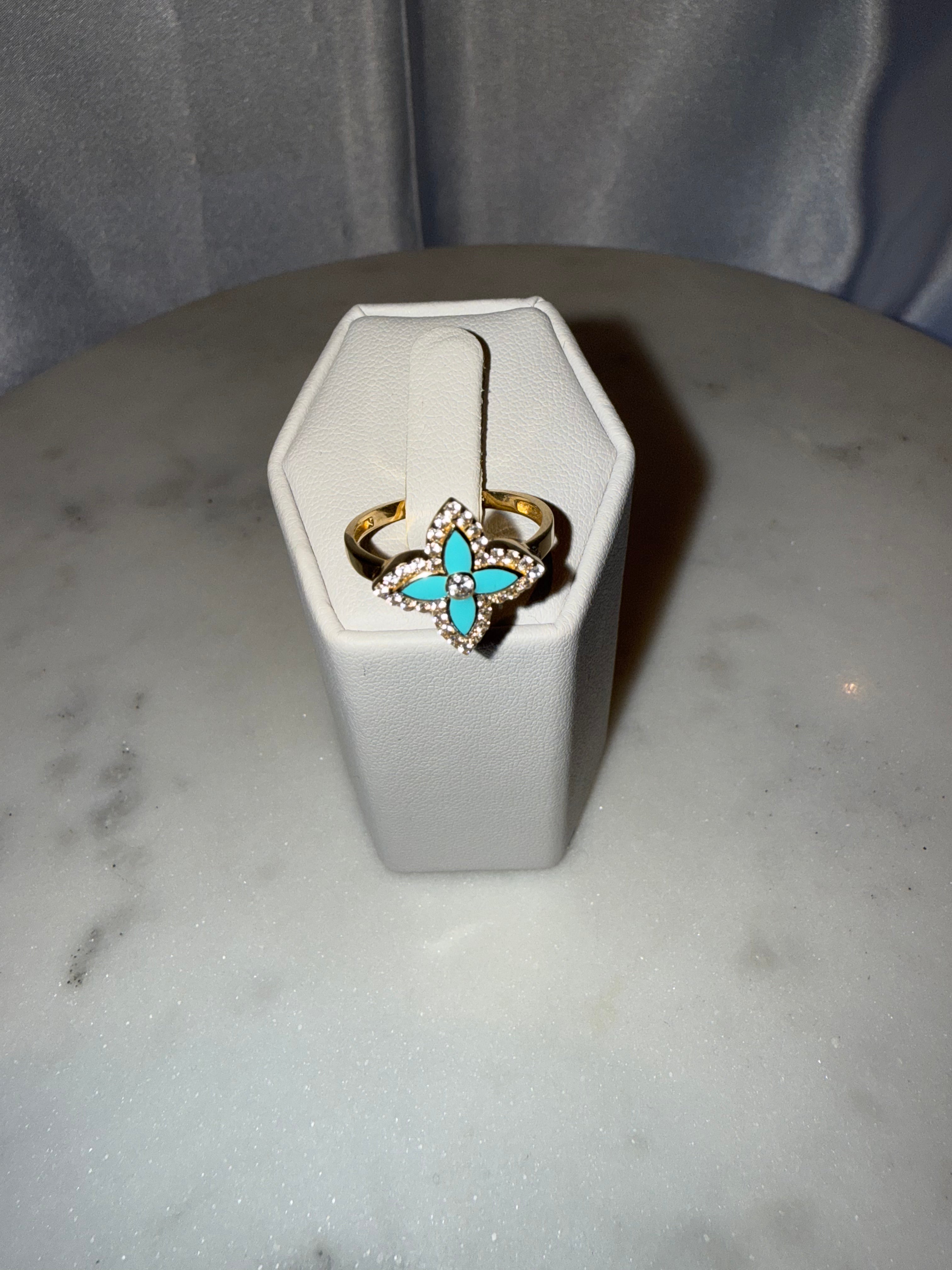 14K Gold Four-Leaf Clover Ring